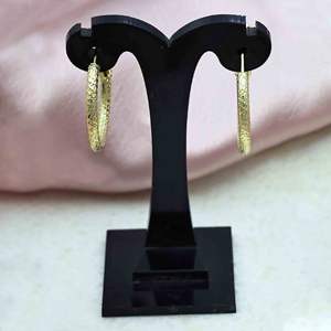 Venta al por mayor 14K 18K 24K chapado en oro pendientes de aro de fiesta de moda pendientes de moda de oro personalizado - Product Image 1