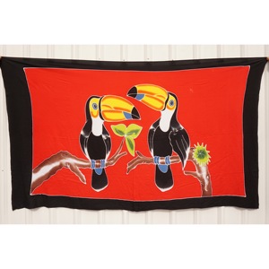 Sarongs hawaïens peints à la main en rayonne de qualité supérieure, paréo, vente en gros personnalisée, vêtements de plage, couverture, îles du Pacifique, HPGU044-01-200 - Product Image 1