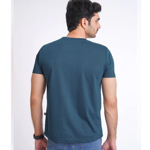 Camiseta de manga corta para hombre 100% algodón y poliéster importado suave Jersey tela transpirable patrón sólido impresión Digital - Product Image 4