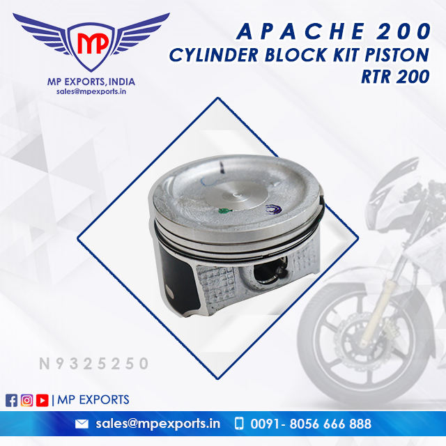 Premium Quality Cylinder Block Kit Piston RTR 200 for TVS Apache RTR 2W  Spare Parts Available for Sale at Best Price