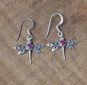 925 argent Sterling rubis pierres précieuses boucles d'oreilles bijoux à la main en argent Boho Style boucles d'oreilles bijoux pour femmes cadeau de mariage pour femme - Product Image 1