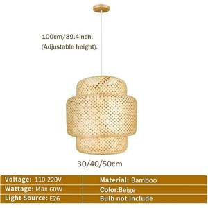 Lámpara colgante de mimbre de bambú DreamCraft, lámpara colgante hecha a mano para decoración de dormitorio o mesa de comedor, origen de Vietnam - Product Image 4