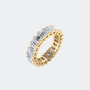 Anillo de eternidad ancho con barra de esmeraldas de 6.30 quilates - Product Image 4