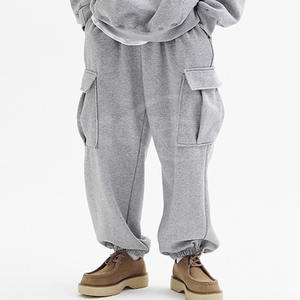 กางเกงสเวตเตอร์ผู้ชายไซส์ใหญ่พิเศษ, กางเกงแฟชั่นแบบหลายกระเป๋าระบายอากาศได้ดีใส่สบายกางเกงทรงหลวมกางเกงคาร์โก้ฤดูหนาว - Product Image 1