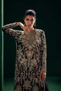 Lehenga Choli Anarkali de Chifón de Lujo con Bordado y Adornos Decorativos para Mujer, Ropa Formal Pakistaní e India para Fiestas, Acrílico - Product Image 3