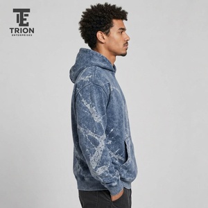 High quality men acid wash <b>hoodies</b> with distinctive printed designs soft fabric comfortable fit and <b>trendy</b> urban fashion appeal - Product Image 5