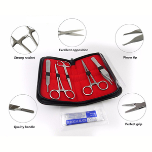 Juego de instrumentos quirúrgicos básicos de alta calidad más vendidos, <span class=keywords><strong>Kit</strong></span> de entrenamiento médico con almohadillas de práctica de sutura de acero, entrega incluida - Product Image 4