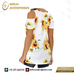 Manches courtes décontracté froid épaule pas cher prix de gros fournisseur tunique hauts chemisier lâche chemises pour femmes - Product Image 6