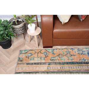 Alfombra Pequeña Vintage, Alfombra Turca de 2.1x4.1 pies, Alfombra de Lana Azul - Product Image 3