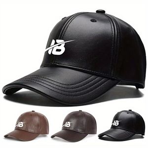 Casquette de camionneur en cuir avec logo brodé personnalisé de haute qualité, fabriquée en usine OEM, 5 panneaux - Product Image 2