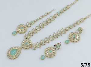 Indian Jewelry Traditional &Fashionable Gold Plated &<b>Long</b> Necklace With <b>Earring</b> and Maagtika Combo Necklace Set <b>for</b> <b>Women</b> - Product Image 5