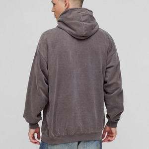 Sudadera con capucha gráfica gótica desgastada con dobladillo crudo lavado personalizado para hombres Sudaderas con capucha personalizadas de mezcla de algodón Sudaderas con capucha para hombres Básicos Último diseño - Product Image 5