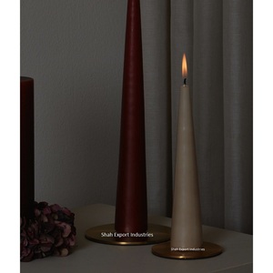 Candelabros cónicos de Latón chapado en oro Royal Look para festivales de Navidad Decoración de mesa Pilar de vela de vacaciones elegante - Product Image 5