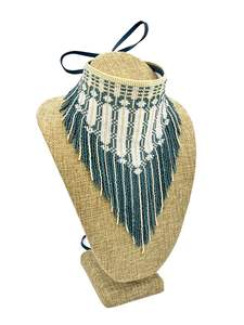 ชุดสร้อยคอลูกปัดงานหัตถกรรมคุณภาพสูงสำหรับผู้หญิงประกอบด้วยต่างหูและลูกปัดแก้วแบบโชคเกอร์สำหรับผู้หญิง - Product Image 4