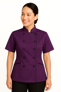 Abrigo de Chef de manga corta para mujer, uniforme culinario profesional para servicio de comida, restaurante y Bar, Catering, hornear - Product Image 3