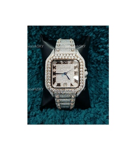 Más vendidos de lujo Iced VVS Moissanite Diamond Bust Premium Quality Brand New Square Watch Hombres Mujeres Banda de acero inoxidable Glass - Product Image 1
