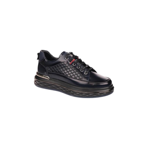 M1075 Zapatillas Casuales de Cuero para Hombre con Logotipo en V Triangular, Cordones Planos, Suela de Goma, Tacón Bajo, con Cordones, Venta al Por Mayor para Exportación - Product Image 3