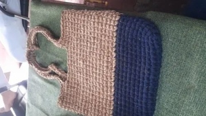 Bolso de hombro de yute marrón hecho a mano de primera calidad, bolso de mano ecológico con parte superior abierta de 14x14 pulgadas con capacidad de 10Kg, hecho en India - Product Image 4