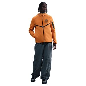 Veste à capuche zippée intégrale pour homme, en polaire technique, imperméable, respirante, coupe-vent, orange, légère, chaude, pour l'entraînement sportif, l'hiver, devant - Product Image 4