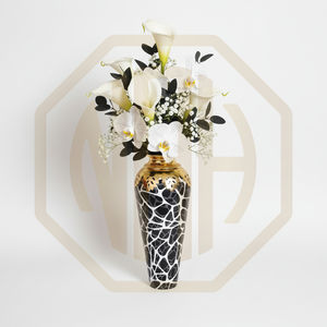 Vase de sol en aluminium plaqué or à forte demande, design de mariage, col en relief, impression émaillée, meilleur prix, vente en gros directe d'usine - Product Image 1