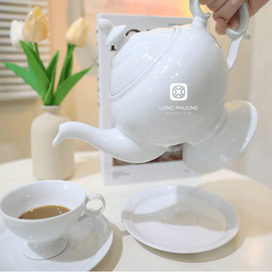 Jasmine Porcelain Serving Set Luxury <b>Ceramic</b> Tea Gift Set with European Minimalist Design for Events Hospitality Wholesale - Product Image 1