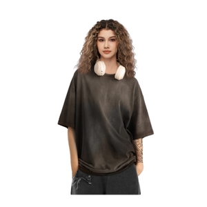 Heavyweight Cotton 270 Gsm Oversize Tshirt <b>Cropped</b> Boxy Tee Sun Faded Streetwear Vintage Acid Washed T-Shirts for <b>Men</b> - Product Image 6