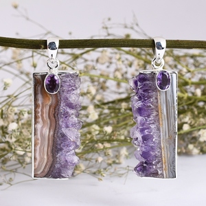 Natural Gemstone <b>Amethyst</b> Stone <b>Pendant</b> Yellow Gold 925 Sterling Silver <b>Pendant</b> Handmade Jewelry Gift For Her Wholesale Jewelry - Product Image 1