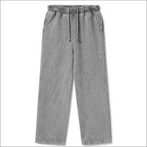 Pantalon de jogging unisexe de qualité supérieure pour homme, coupe ample décontractée, lavage à l'acide, logo personnalisé brodé, molleton, coupe droite - Product Image 1