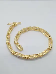 สร้อยข้อมือเทนนิสมอยส์ซอไนท์ทรงกลม12กะรัตสำหรับทุกเพศชุบทองสีเหลืองเงินสเตอริงสำหรับงานแต่งงานของขวัญงานหมั้น - Product Image 4