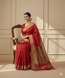 Sari en soie Tussar pur multicolore élégant pour femmes, avec un art de tissage raffiné et un style ethnique pour les moments festifs, en provenance d'Inde - Product Image 2