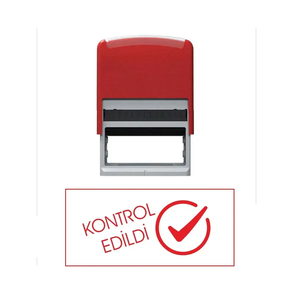 Red Teacher Stamp - Checked