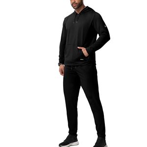 ชุดกีฬา2ชิ้นสำหรับผู้ชายชุดเสื้อนอกชุดวิ่งแบบลำลองมีฮู้ดระบายอากาศได้ดีมีฮู้ดกางเกงขาสั้นสำหรับฤดูหนาว - Product Image 2