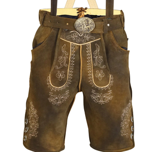 2025 été court Trachten Lederhosen hommes bavarois Oktoberfest Oktooberfest court Lederhose bouton décoration cuir sublimé - Product Image 1