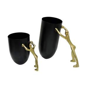 Florero de Metal de lujo hecho a mano, florero de arte decorativo moderno hecho a mano para exhibición en la sala de estar - Product Image 6