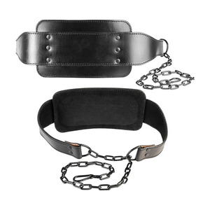 Ceinture en cuir avec logo personnalisé, chaîne en acier, cuir de vachette, réglable, pour la musculation, robuste, antidérapante, respirante, unisexe - Product Image 2