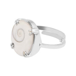 NOVAMART Fine Gomti Chakra <b>Adjustable</b> <b>Ring</b> 925 Silver Certified Natural Astrological Gemstone Unisex Healing Jewelry Shell Stone - Product Image 2