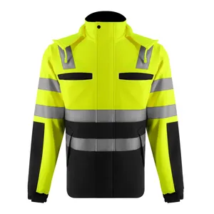 Светоотражающая защитная Рабочая куртка Hi Vis, зимняя Защитная куртка с принтом логотипа на заказ, 3 м, светоотражающие строительные защитные куртки