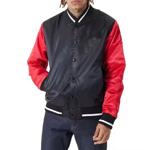 Chaqueta universitaria de satén bordada personalizada, chaqueta de estilo de béisbol Bomber personalizada para hombres y mujeres, ropa de calle, diseño OEM - Product Image 4
