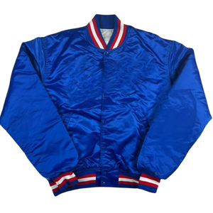 Veste en satin XL American College pour hommes vintage avec broderie Manteau d'hiver ample en satin respirant Fermeture à glissière en toile - Product Image 5