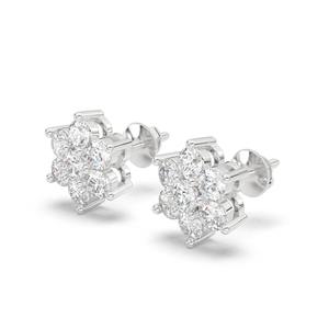 Haute qualité 10K/14K/18K VVS Moissanite boucles d'oreilles diamant grappe fleur conception pour les fêtes et cadeaux - Product Image 3