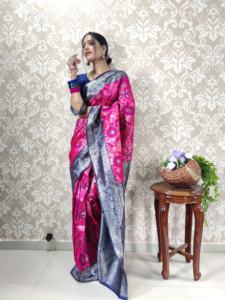 Fab Zone's Dernier créateur Pure Banarasi Jacquard Tissage Saree en soie Prêt à porter pour la robe Salwar de style pakistanais pour adultes - Product Image 2