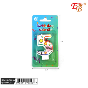 5.5 \ "n. 5 decorazioni per torte di Design compleanno 144 pz/candela di compleanno in cartone - Product Image 1