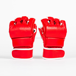 Custom Leather MMA Gloves Breathable Sustainable Training Boxing Gloves Hook Loop Closure Non-Slip for Wrist Strap - Product Image 1