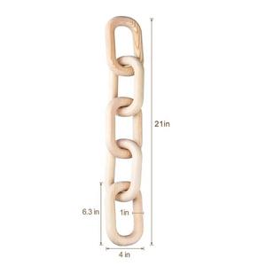 Cadena de eslabones de madera decorativa, cadena de decoración de 5 eslabones para fiesta familiar, hogar y oficina - Product Image 5
