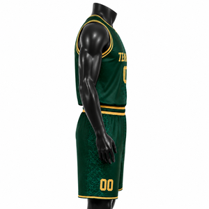 Ensemble d'uniformes d'équipe de basketball respirants personnalisés |   Shorts de basket-ball sublimés à l'avant, 100% polyester |   Marque privée OEM - Product Image 4