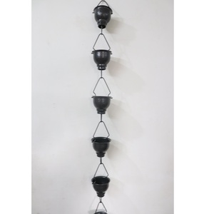 Chaîne de pluie en métal martelé bonne qualité travail artisanal chaîne de pluie au meilleur prix métal pour la maison décoration extérieure bacony - Product Image 6