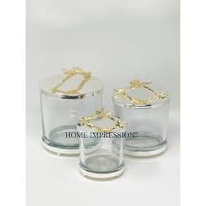 Recipiente de Metal de lujo, utensilios de cocina decorativos, recipientes de Metal y vidrio, recipientes de hoteles de lujo de vidrio para proveedores mayoristas - Product Image 3