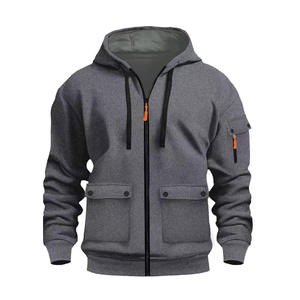 OEM mujeres hombres invierno Streetwear bordado polar algodón Spandex a prueba de viento transpirable cremallera Sudadera con capucha Casual sólido dibujar frente - Product Image 1