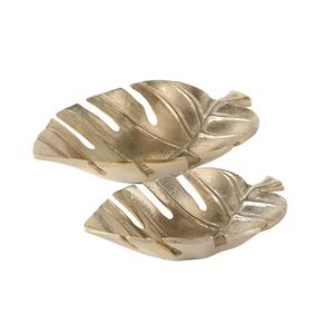Cuenco decorativo de acero inoxidable y latón con mango de diseño de hojas para el hogar y el hotel, cuenco de metal para servir frutas - Product Image 4