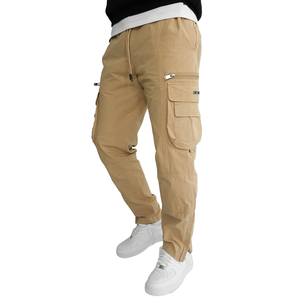 Pantalones Cargo Ajustados Personalizados para Hombre con Tela de Algodón Grueso de Sarga Elástica Tejida - Product Image 4